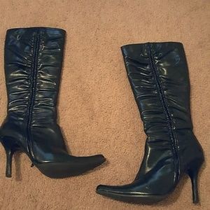 Faux Leather High Heel Boots